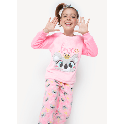 Pijama Manga Longa Menina Teen Soft Coala Princess