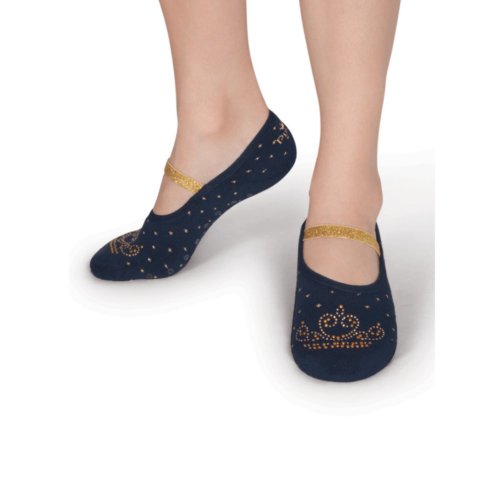 Meia Sapatilha Preta Antiderrapante com Aplique Menina Princesa - 1