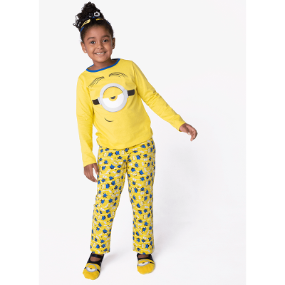 Pijama Manga Longa Menina Algodão Minions