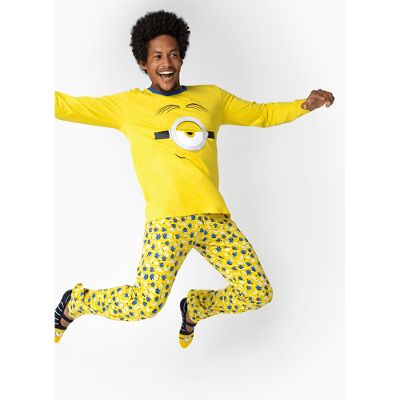 Pijama Manga Longa Masculino Algodão Minions