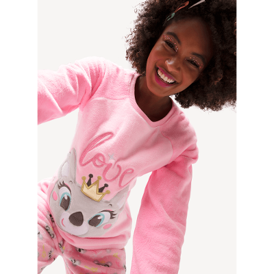 Pijama Manga Longa Feminino Soft Coala Princess