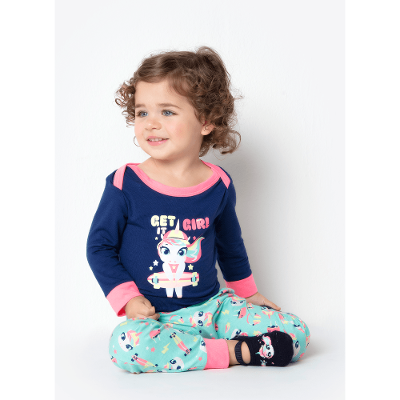 Pijama Manga Longa Bebê Viscolycra Unicórnio Skate