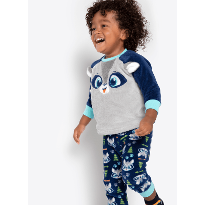 Pijama Manga Longa Bebê Unissex Soft Família Guaxinim