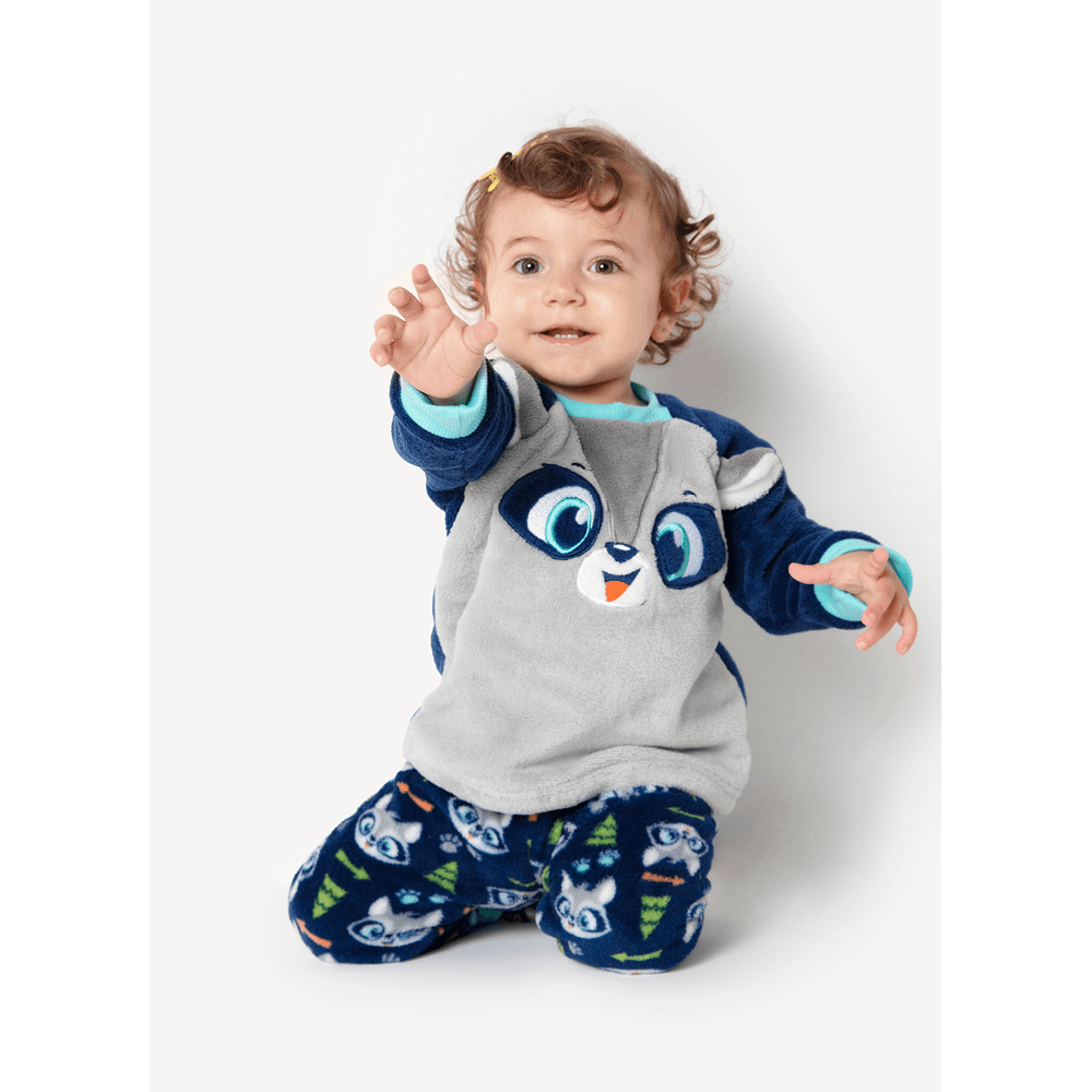 Pijama Manga Longa Bebê Unissex Soft Família Guaxinim - 2