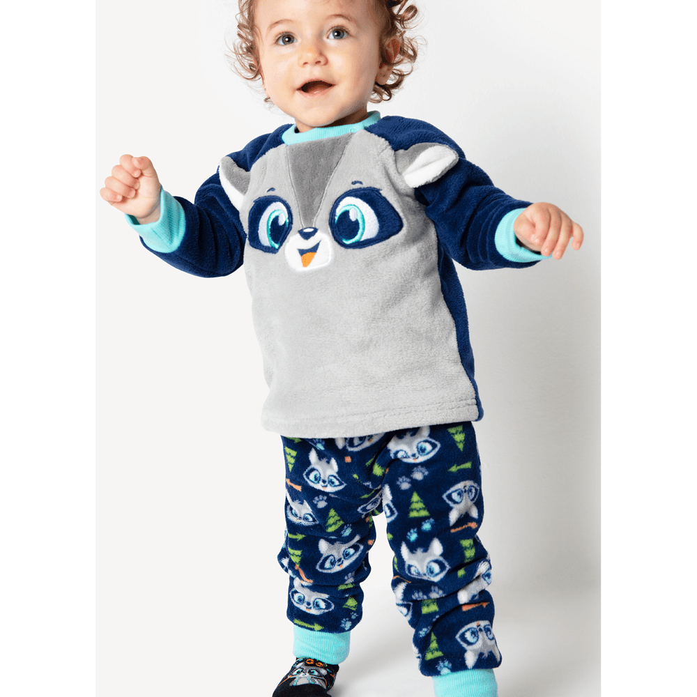 Pijama Manga Longa Bebê Unissex Soft Família Guaxinim - 3
