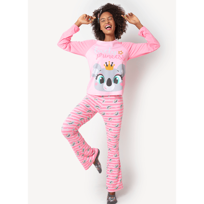 Pijama manga longa adulto visco coala princess
