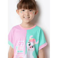 Pijama Manga Curta Viscolycra Menina Lhama Retrô - 2