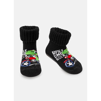 Meia Botinha com Sola Emborrachada Bebê Menino Dino