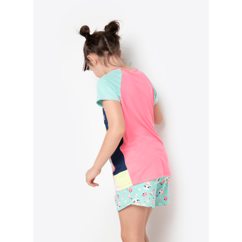 Pijama Manga Curta Menina Viscolycra Unicórnio Skate - 3