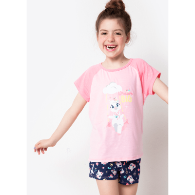 Pijama Manga Curta Menina Viscolycra Lhama Secret