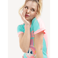 Pijama Manga Curta Feminino Viscolycra Unicórnio Love - 3