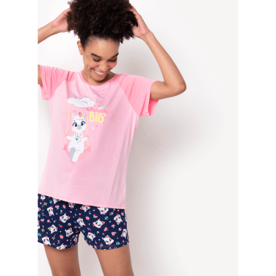 Pijama Manga Curta Feminino Viscolycra Lhama Secret