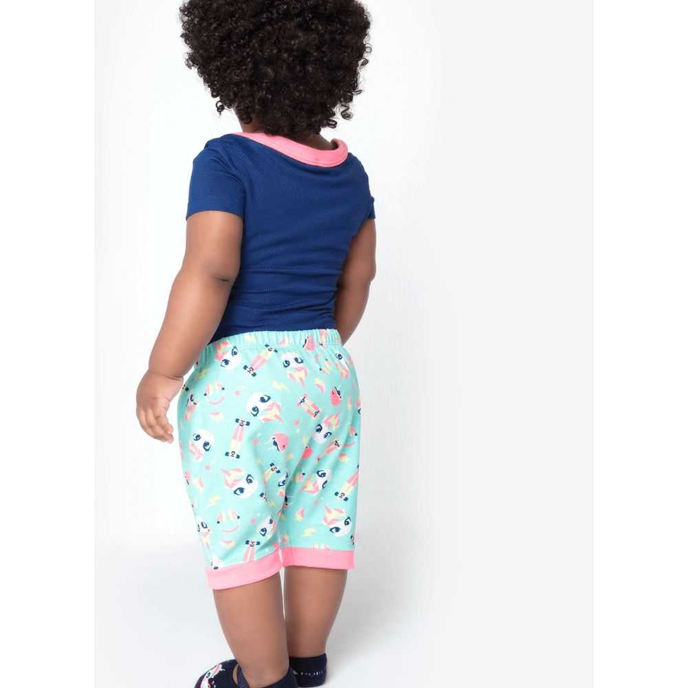 Pijama Manga Curta Bebê Viscolycra Unicórnio Skate - 2