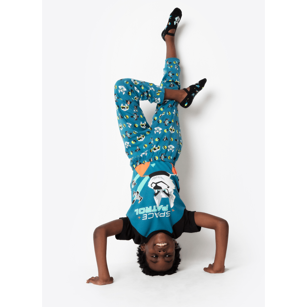 Pijama Longo Manga Curta Menino Viscolycra Lobo Space Brilha no Escuro - 4