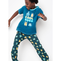 Pijama Longo Manga Curta Menino Viscolycra Pixel Bugs Brilha no Escuro - 2