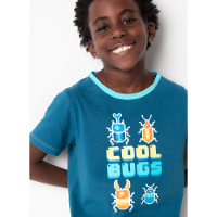 Pijama Longo Manga Curta Menino Viscolycra Pixel Bugs Brilha no Escuro - 4