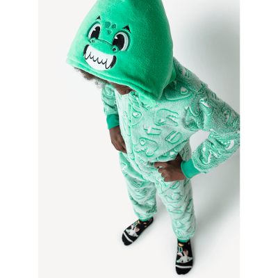 Macacão Manga Longa Teen Soft Dino Food Brilha no Escuro