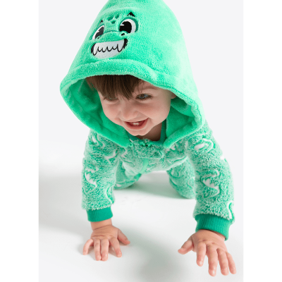Macacão Manga Longa Bebê Soft Dino Food Brilha no Escuro