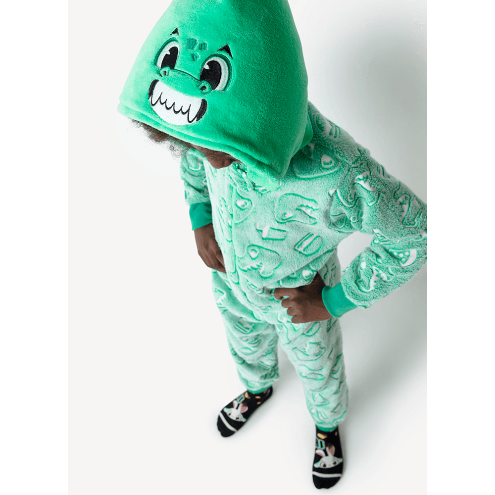 Macacão Manga Longa Infantil Soft Dino Food Brilha no Escuro - 3