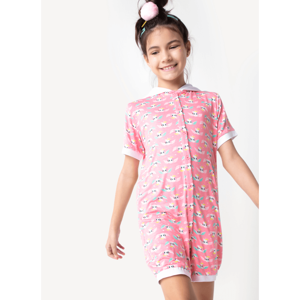 Macacão Manga Curta Menina Unicórnio - 1