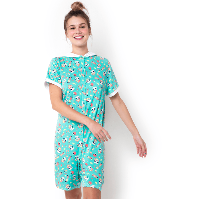 Macacão Manga Curta Feminino Viscolycra Unicórnio Skate