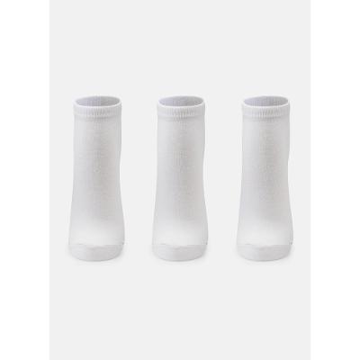 Kit com 3 Meias Cano Curto Adulto Unissex Lisas