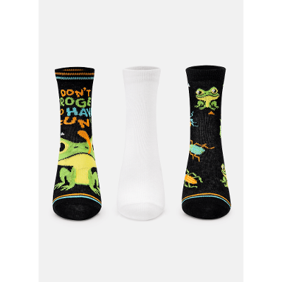 Kit com 3 Meias Soquete Infantil Sapo