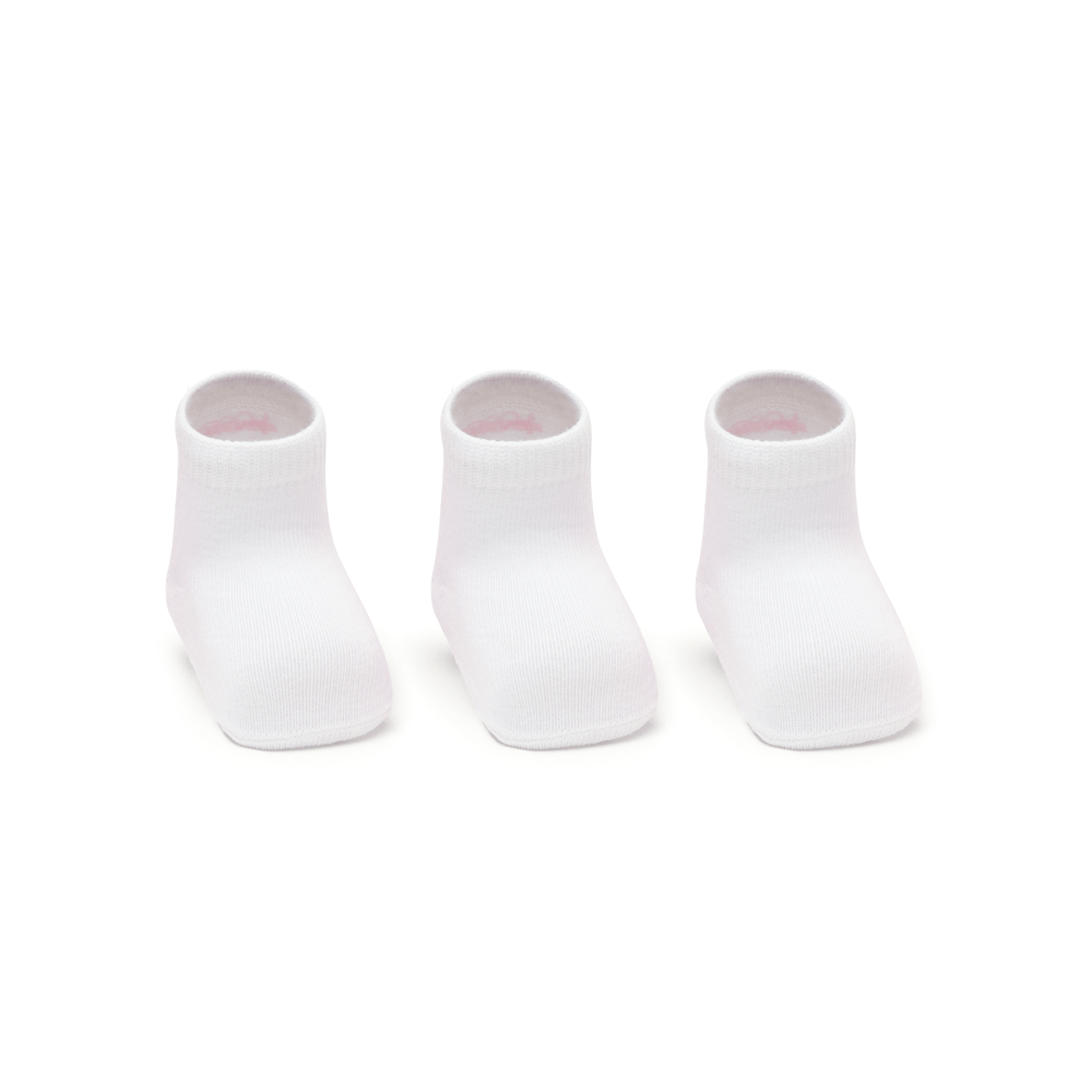 Kit com 3 Meias Soquete Bebê Unissex Lisa - 1