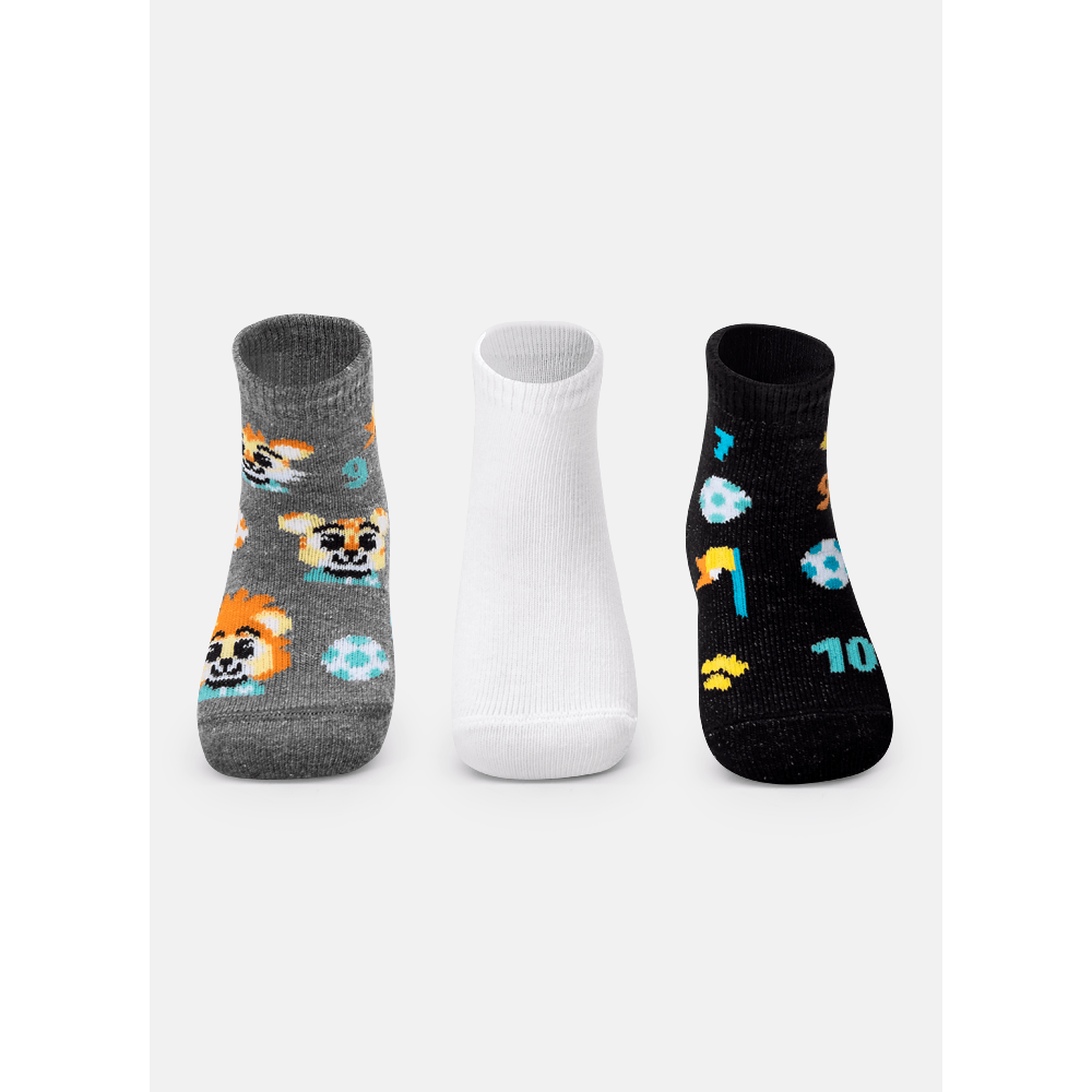 Kit com 3 Meias Soquete Bebê Menino Futebol - 1