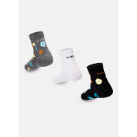 Kit com 3 Meias Soquete Bebê Menino Futebol - 3