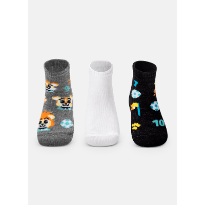 Kit com 3 Meias Soquete Bebê Menino Futebol