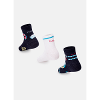 Kit com 3 Meias Soquetes Bebê RN Menino Panda - 3