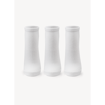 Kit com 3 Meias Cano Curto Unissex Adulto Esportiva Lisa