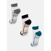 Kit com 3 Meias Soquete Adulto Unissex Quadrados - 2