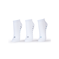 Kit com 3 Meias Cano Curto Unissex Lisa Branca - 1
