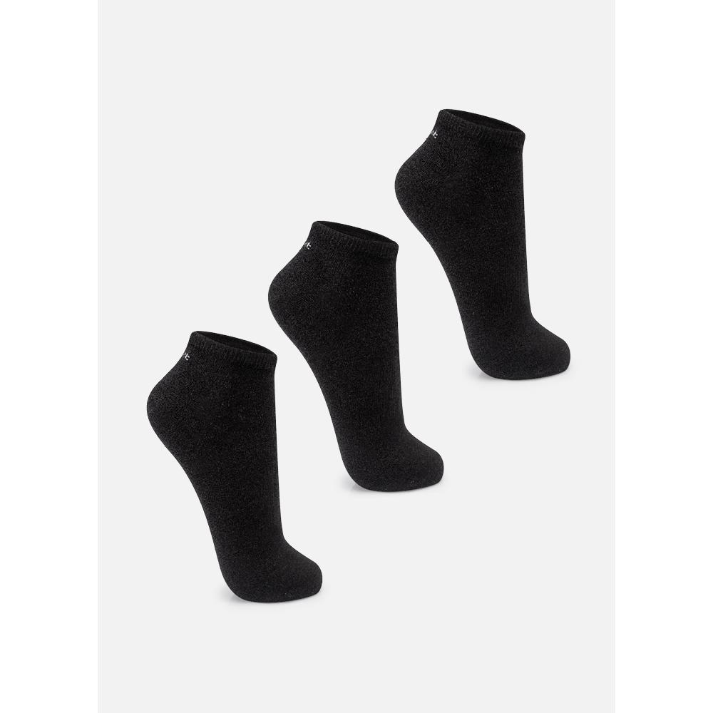 Kit com 3 Meias Cano Curto Unissex Adulto Lisas - 1