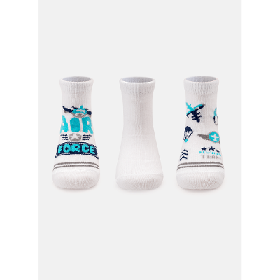 Kit com 3 Meias Bebê Menino Avião