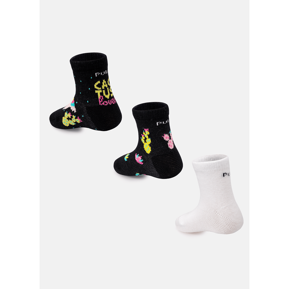 Kit com 3 meias Bebê RN Menina Lhama - 2