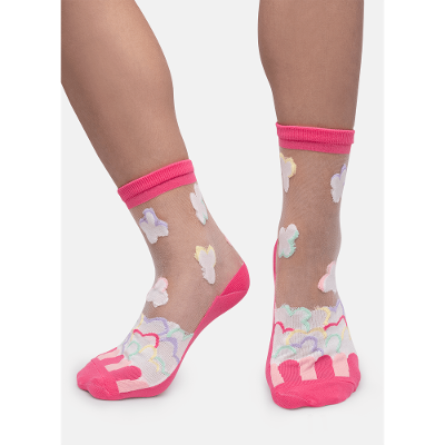 Meia Soquete Transparente Infantil Pipoca