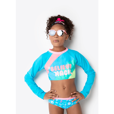 Conjunto Camiseta e Calcinha com FPS 50 Menina Unicórnio