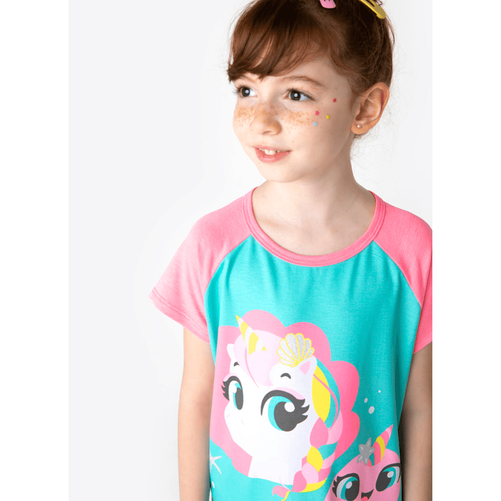 Camisola Manga Curta Viscolycra Menina Unicórnio - 3