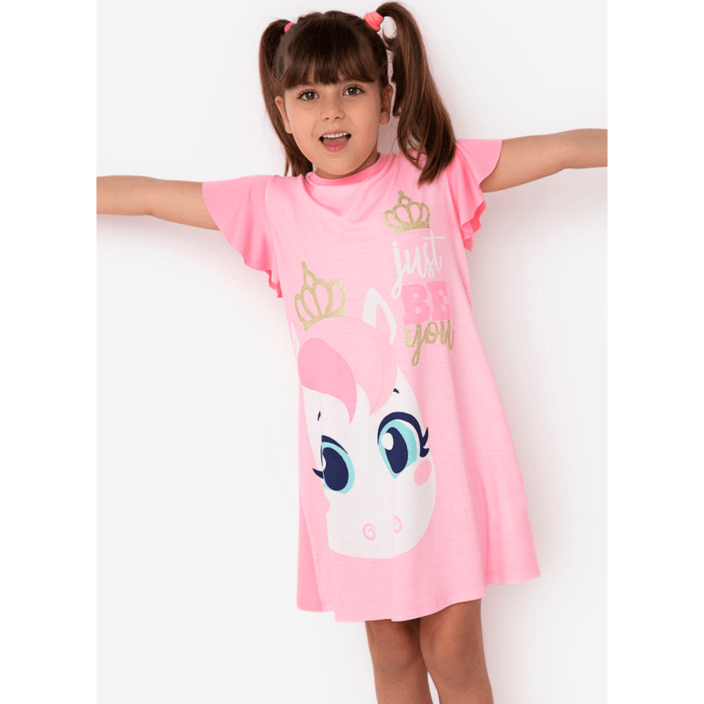 Camisola Manga Curta Viscolycra Menina Unicórnio - 1