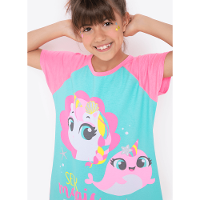 Camisola Manga Curta Viscolycra Menina Unicórnio - 3