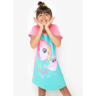 Camisola Manga Curta Viscolycra Menina Unicórnio