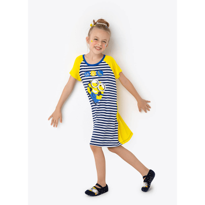 Camisola Manga Curta Viscolycra Infantil Minions