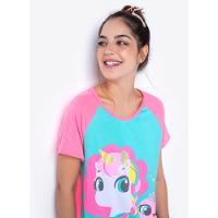 Camisola Manga Curta Viscolycra Feminino Unicórnio - 3