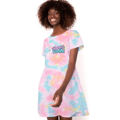 Camisola Manga Curta Viscolycra Feminino Tie Dye