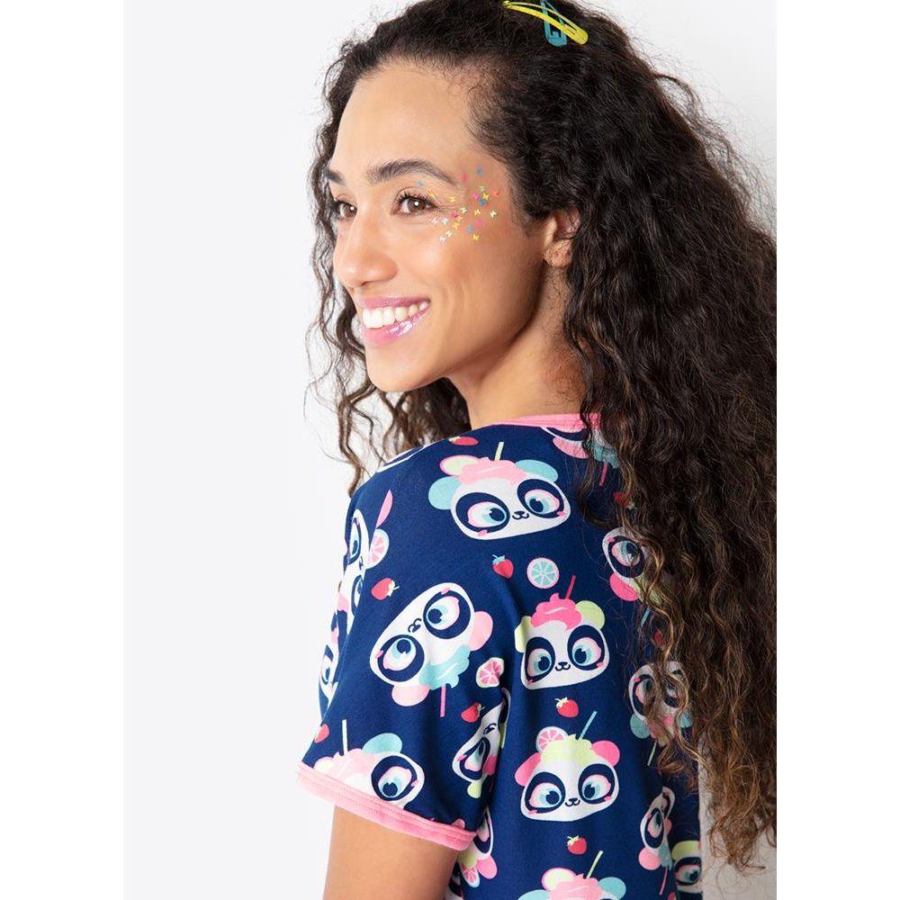 Camisola Manga Curta Viscolycra Feminino Panda Shake - 2