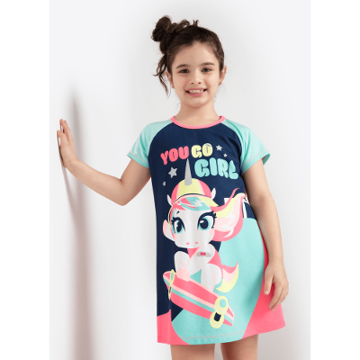 Camisola Manga Curta Menina Viscolycra Unicórnio Skate