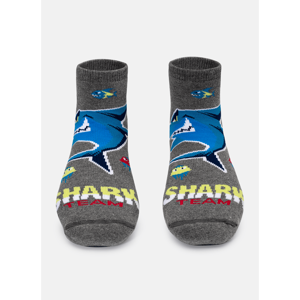 Meia Soquete com Sola Emborrachada Menino Tubarão Gamer - 1